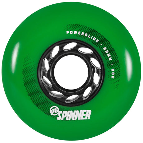 SKA905387 POWERSLIDE Spinner Wheels 80mm 88A Green (4-Pack) Inline Skating Freestyle Slalom Skating Inliner Skateschule und Skateshop Weil am Rhein SkaMiDan