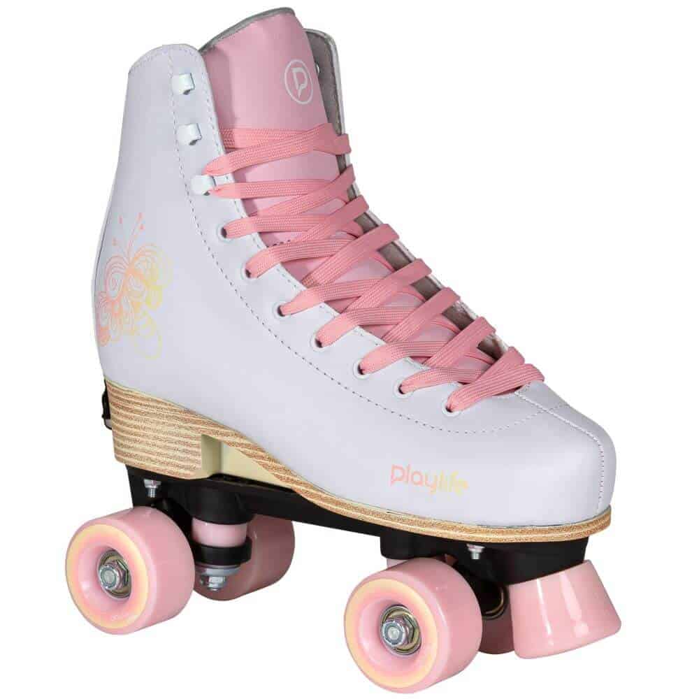 PLAYLIFE Classic Pale Rose Kids Roller Skates |  Size adjustable Kids Quad Skates