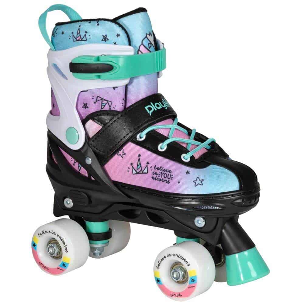 PLAYLIFE Unicorn Kinder Rollschuhe XXII | Einhorn Roller Skates | Größenverstellbar