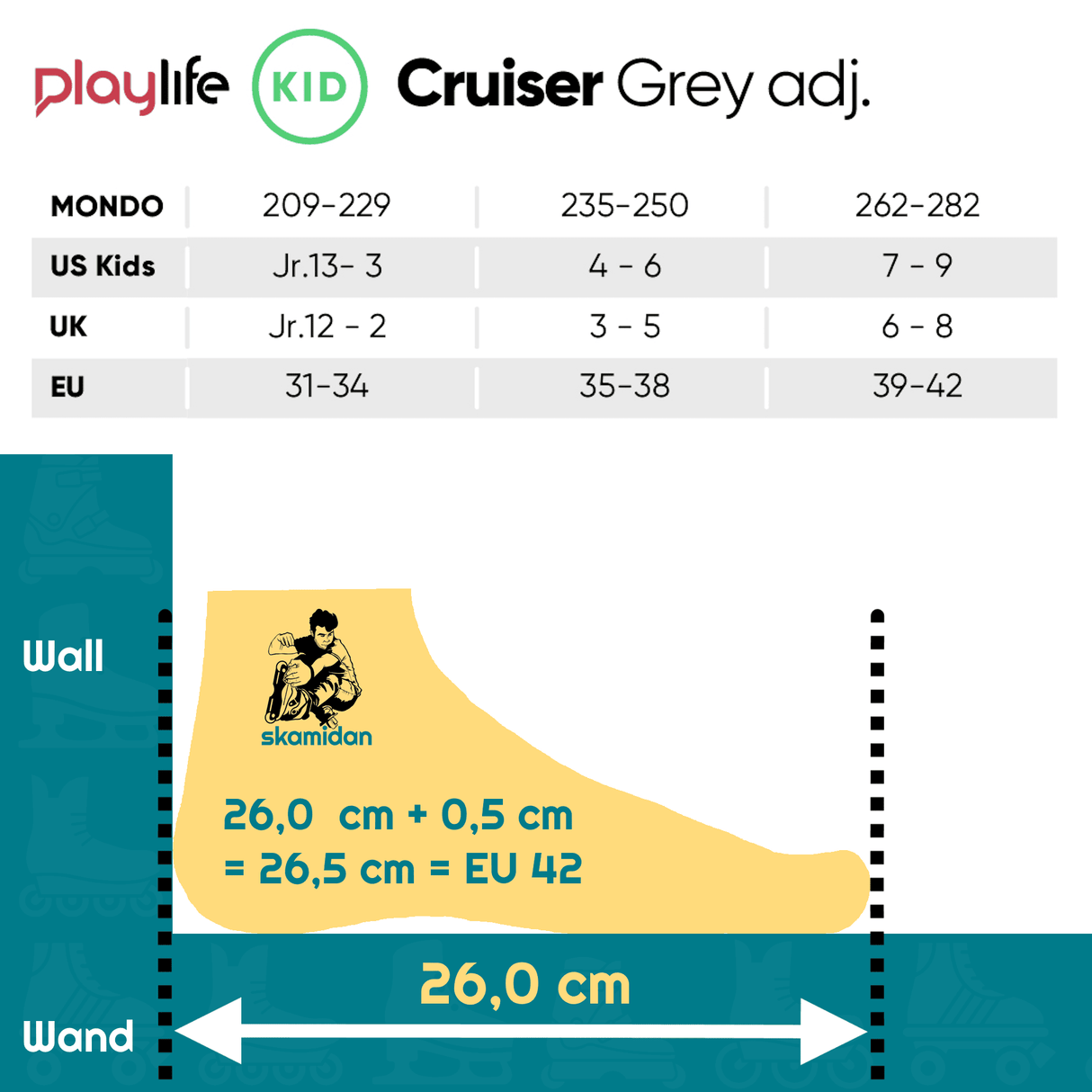 SKA880355 PLAYLIFE Cruiser Grey adj. | Grau | Kinder Inlineskates | Größenverstellbar | Größenverstellbar für Kinder Inlineskates Kinder Inliner Kids Skates Rollerblades Inlineskates für Kinder Junior Skates Verstellbare Skates Größenverstlelbare Inlineskates für Kinder Kinder Inliner Kids Inliner Kids Rollerblades Urban Inline Skating Urban Inline Skating Freeskates City Skates Fitness Inliner Sport Skates Sport Inliner Rollerblades Rollerblading Lörrach Freiburg Basel Inliner Skateschule und Skateshop Wei