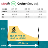 SKA880355 PLAYLIFE Cruiser Grey adj. | Grau | Kinder Inlineskates | Größenverstellbar | Größenverstellbar für Kinder Inlineskates Kinder Inliner Kids Skates Rollerblades Inlineskates für Kinder Junior Skates Verstellbare Skates Größenverstlelbare Inlineskates für Kinder Kinder Inliner Kids Inliner Kids Rollerblades Urban Inline Skating Urban Inline Skating Freeskates City Skates Fitness Inliner Sport Skates Sport Inliner Rollerblades Rollerblading Lörrach Freiburg Basel Inliner Skateschule und Skateshop Wei