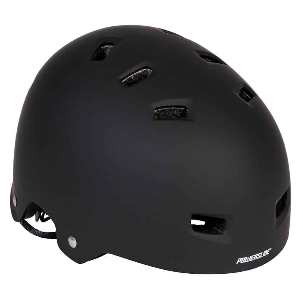 POWERSLIDE Allround Black Matt | Schwarz | Größenverstellbar | Kinder + Erwachsene | Stunt Skatehelm