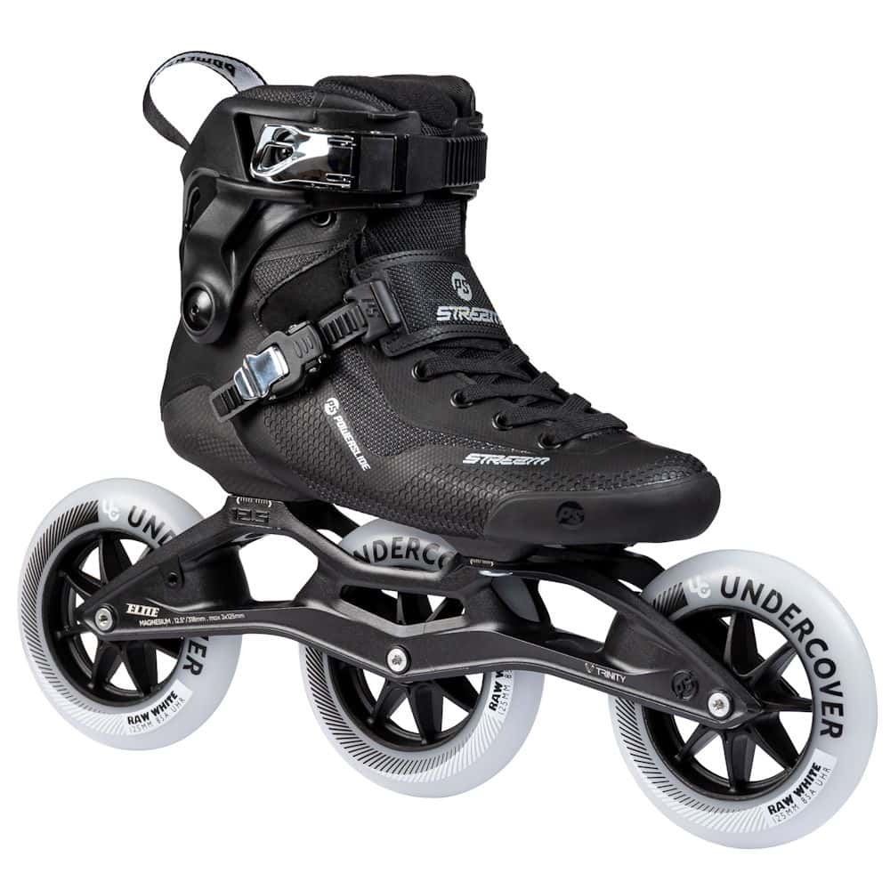 POWERSLIDE Stream Carbon 125 | 318mm | Black | Trinity X Mounting | Speed & Marathon Inline Skates