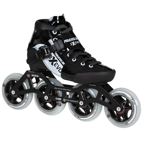 POWERSLIDE 3X adj. Evo | Black & White | 165mm Dual Point Mounting | Size Adjustable | Speed Inline Skates For Children