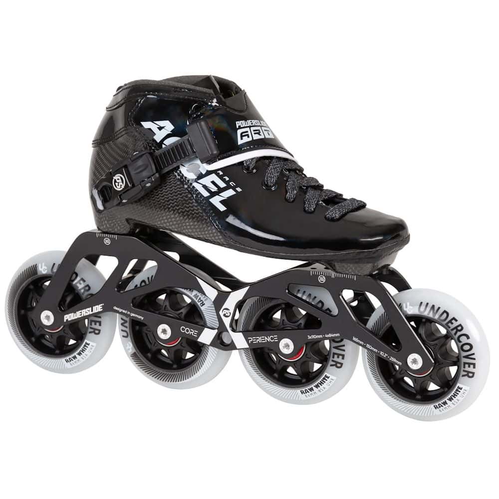 POWERSLIDE Accel Race Black Kids | Schwarz | 165mm Dual Point Mounting | Speed Inlineskates für Kinder