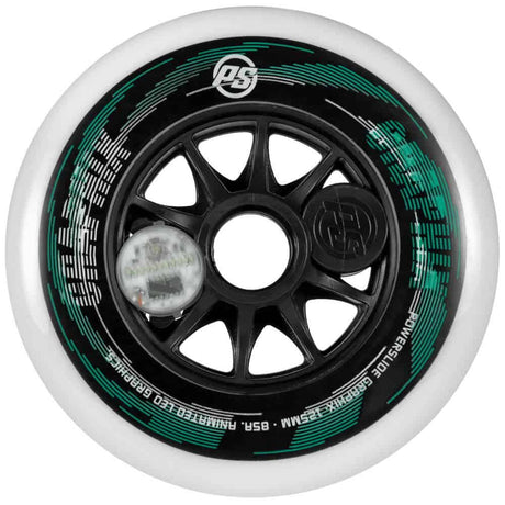 POWERSLIDE Graphix LED Wheels White 125mm 86A | Leuchtrollen | 1-Stück