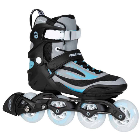 POWERSLIDE Phuzion Radon Slate Grey 84 | Grau + Blau | Trinity X | Fitness Inlineskates