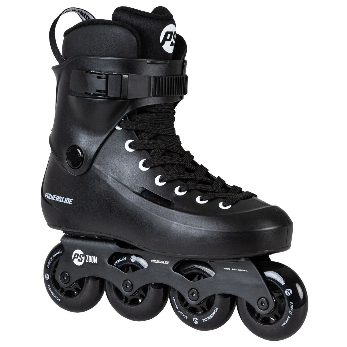 POWERSLIDE Zoom Black 80 | Black | Nietbefestigung | Auch für breite Füße geeignet | Urban Inlineskates